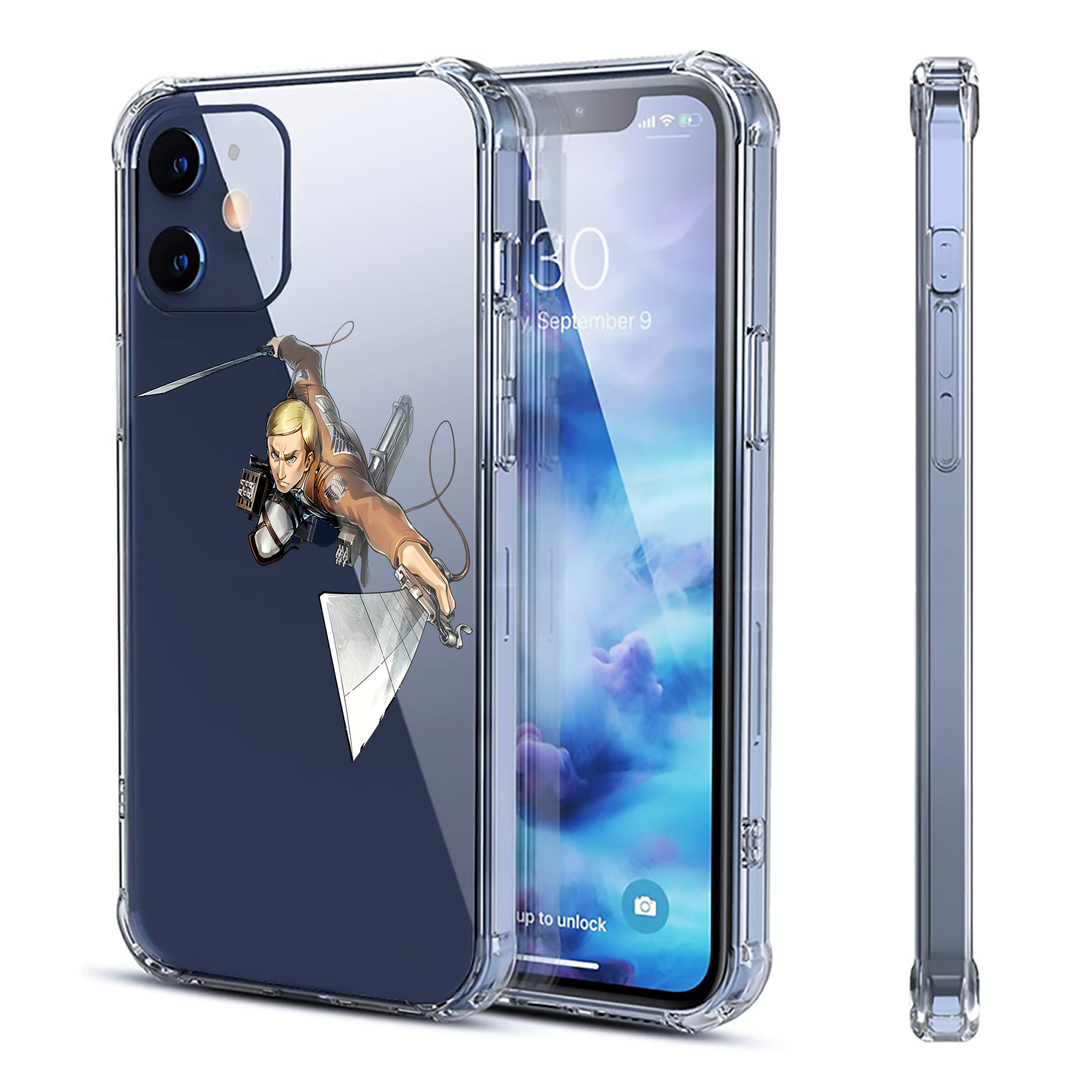 （画像用） 進撃の巨人 エルヴィン・スミス Attack on Titan Erwin Smith 【iPhone 12シリーズ対応】透明スマホケース（クリアソフトケース）